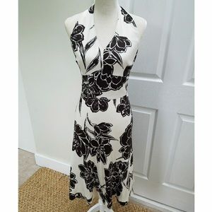 Hawaiian silk floral halter dress